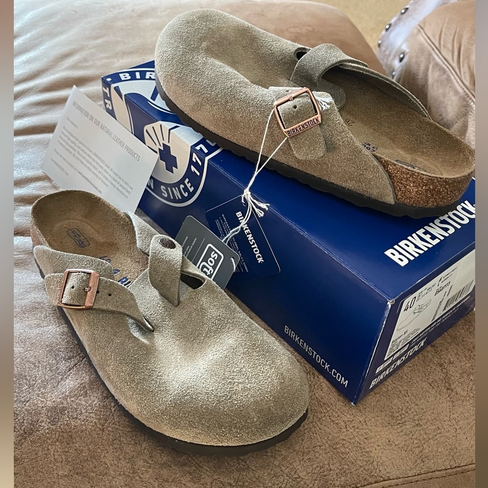 Birkenstock Boston Soft Footbed Suede Leather